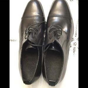 Zota Unique Mens Oxford Black Leather Almond Toe